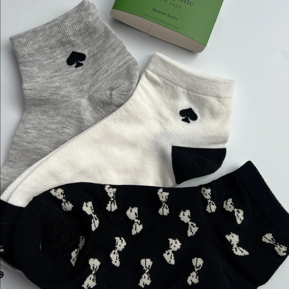 Kate Spade Bows and Spades Socks Trio
